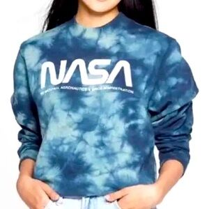 XS, cropped, tie-dye NASA sweatshirt